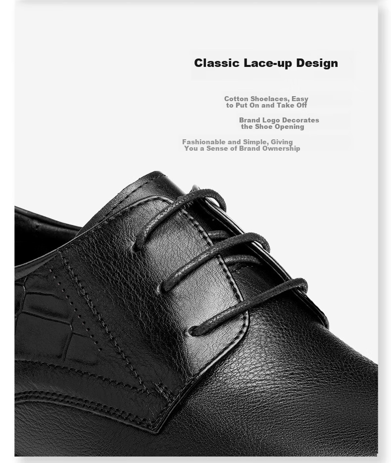 LAORENTOU Men's Leather Shoes, Lace-Up Business Formal Shoes, Small Size Invisible Height-Increasing Shoes, LA11713, Black, Size 38 2