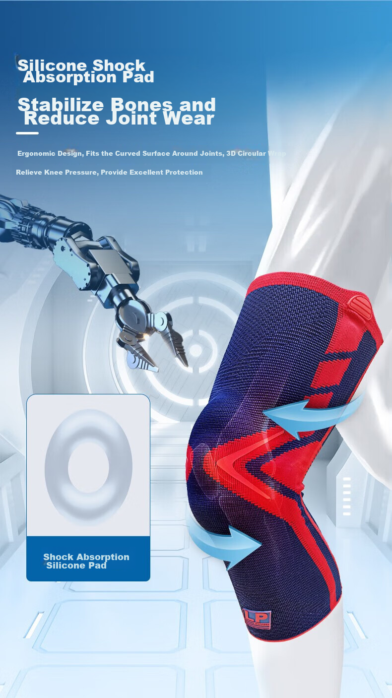 LP Sports Knee Brace with Spring Support for Basketball, Running, Badminton, Lightweight Breathable Meniscus Ligament Injury Protection Gear 6