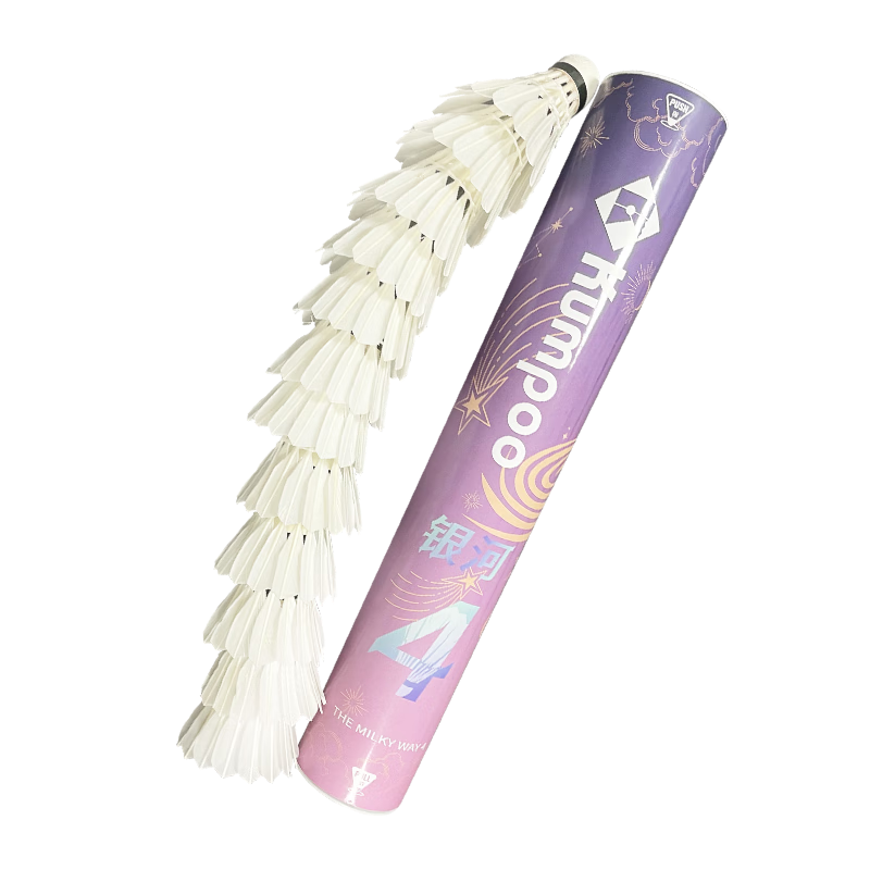 KUMPOO Professional Durable Flying Stable Competition Training Xunfeng Galaxy No. 4 Badminton Shuttlecocks, One Tube of 12 (77 Speed)