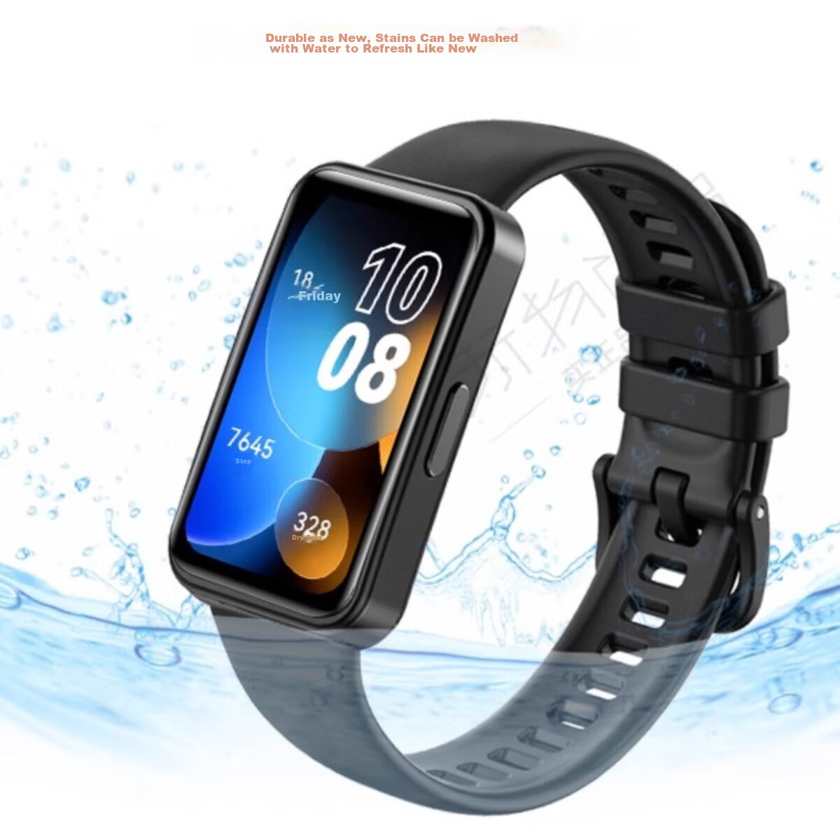 Ремешок CHENSONG для Huawei Band 8/9/10, силиконовый, черный