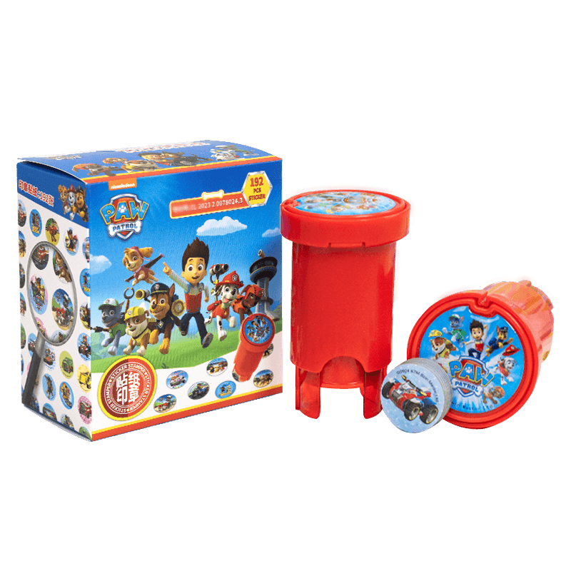 Chuge Children's Sticker Stamp Machine, Cartoon Stickers Toy for Boys And Girls, Reward Stickers, Handmade Paw Patrol Puzzle Beans