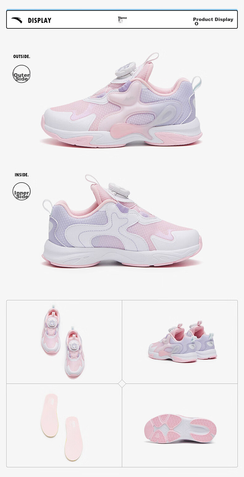 Anta Kids Sports Shoes Girls Toddler 2026 Summer Mesh Breathable Butterfly Wing Casual Shoes 322629922 26