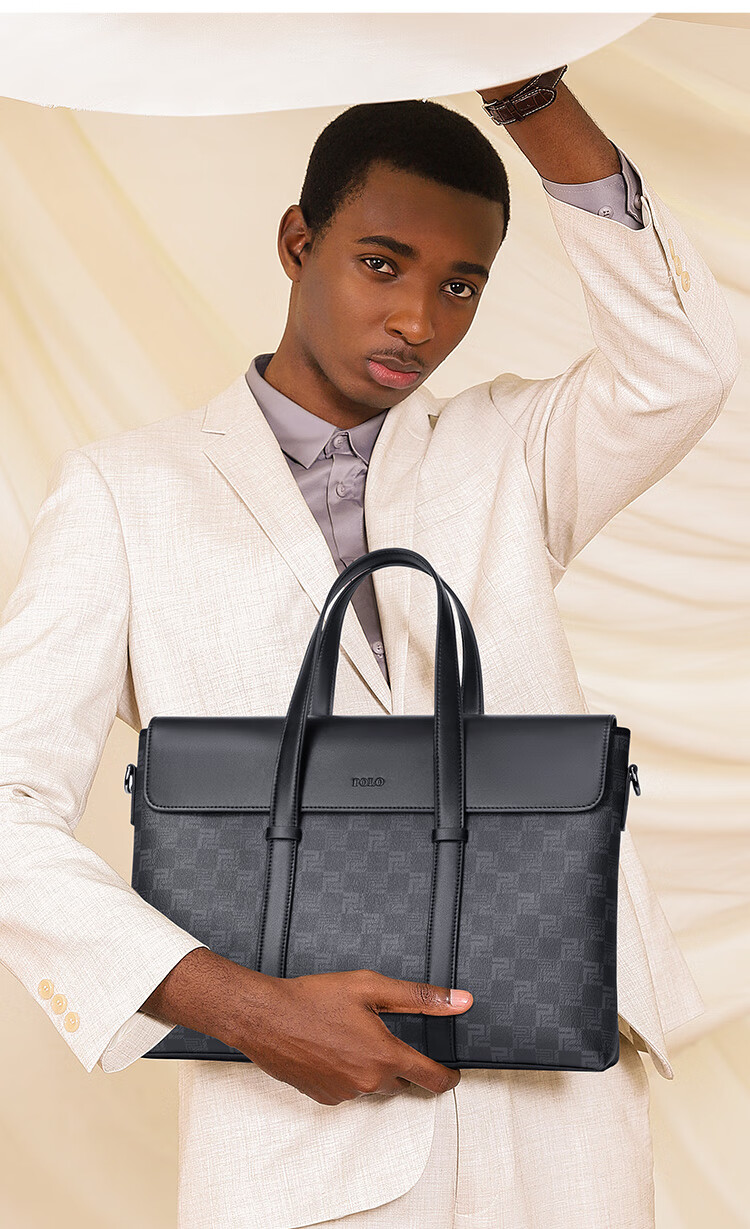POLO Briefcase, Men's Business Handbag, 16-Inch Laptop Bag for Men, Commuter Shoulder Bag, Durable Crossbody Bag for Me 2