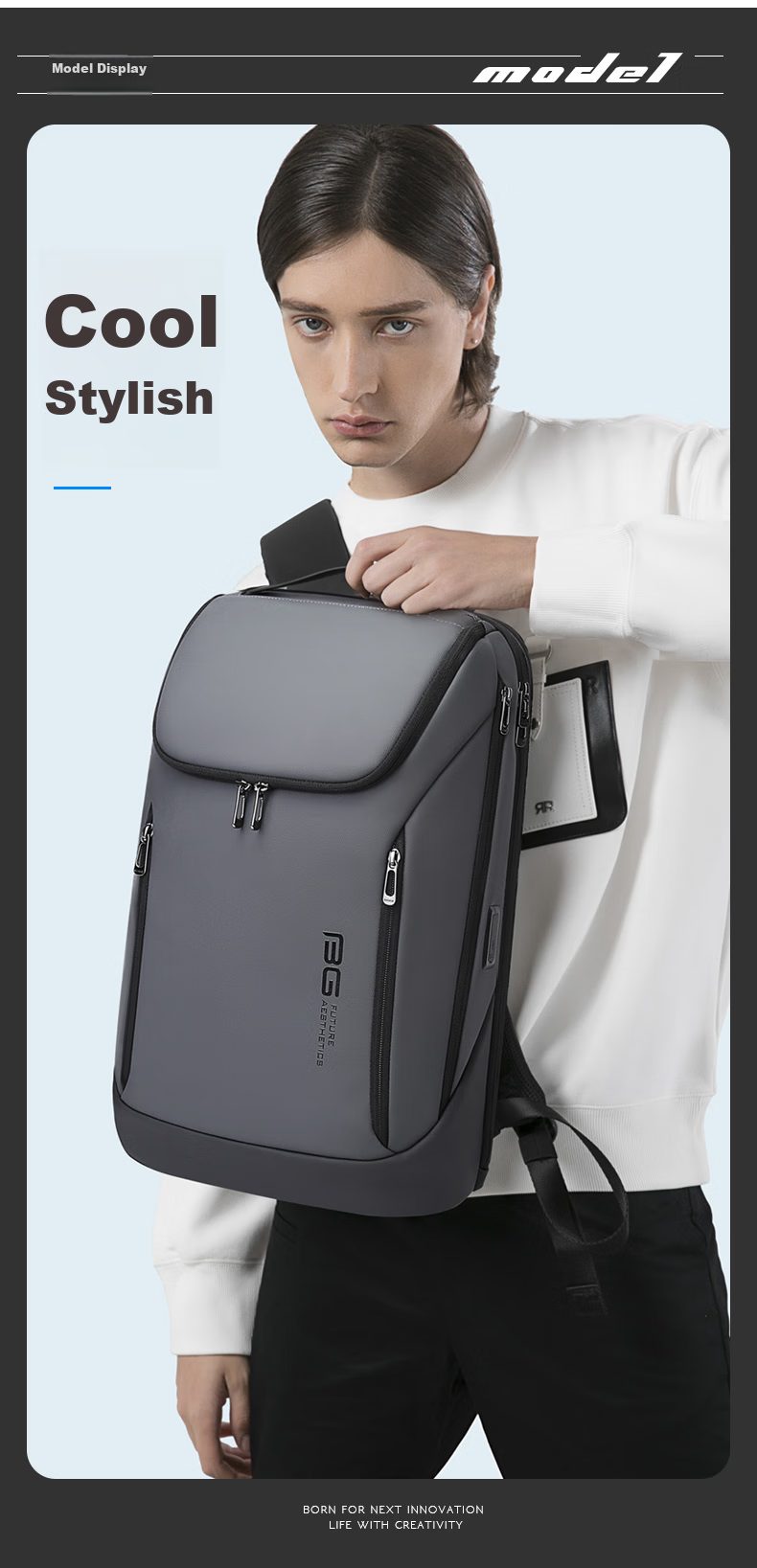 Bange Backpack for Men, Business Laptop Bag with Large Capacity, College Student Backpack for Travel, 16-Inch Laptop Bag 4