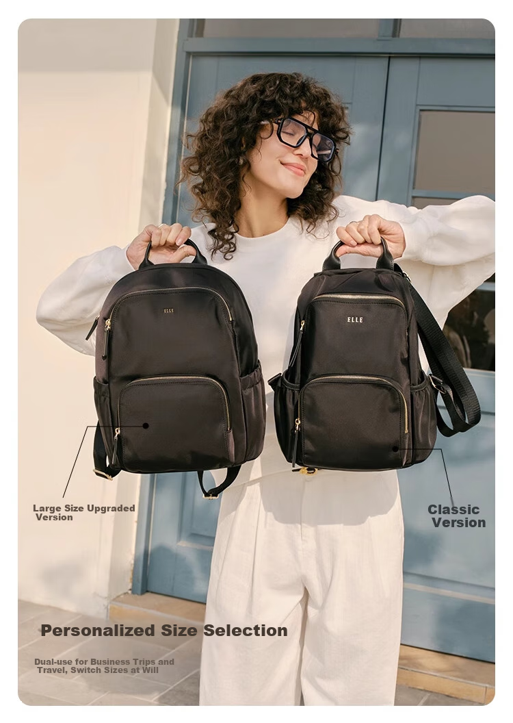 ELLE New Large Capacity Women's Backpack Laptop Bag, Birthday Gift, 24781 Black Upgraded Versio 4