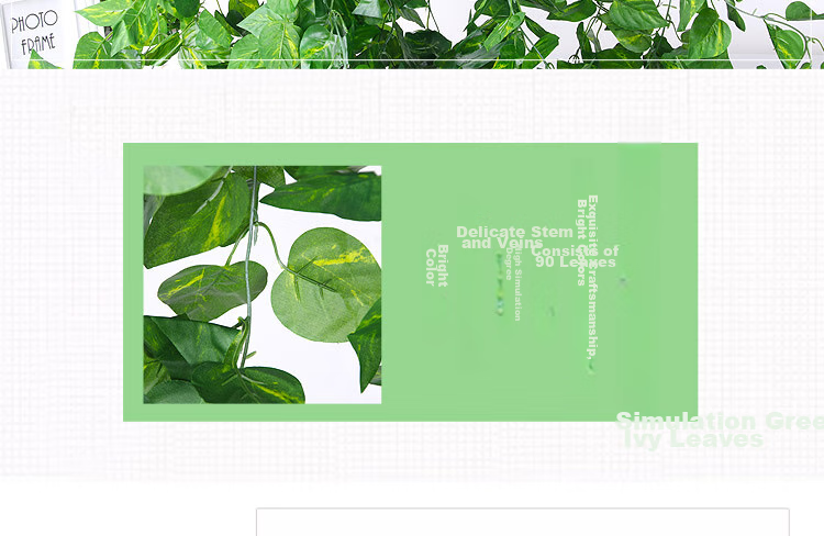 Shengshitaibao Artificial Grape Vine Leaves Plastic Flower Vine Green Plant Hanging Vine Air Conditioning Duct Living Room Decoration, 66 Leaves, 2 Pieces Set 2