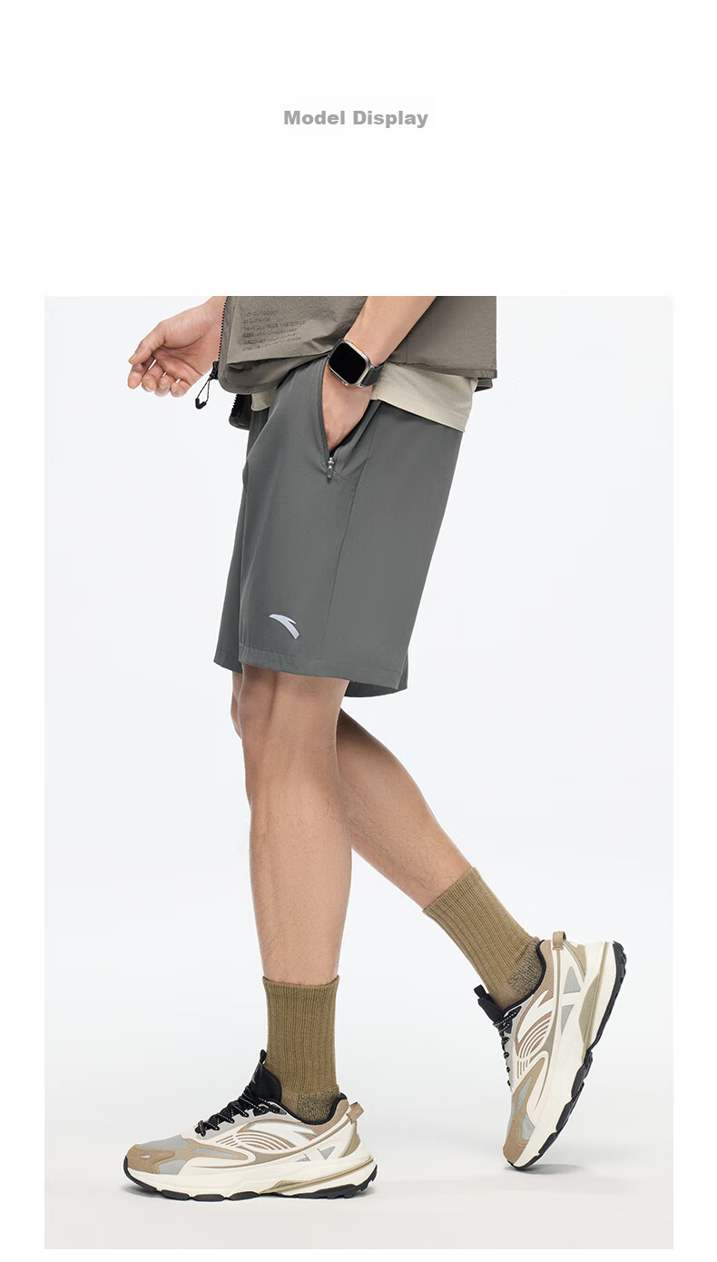 Anta Quick-Dry Men's Sports Shorts Summer Moisture-Wicking Breathable Fitness Training Running Outdoor Casual Woven Five-Point Pants 20