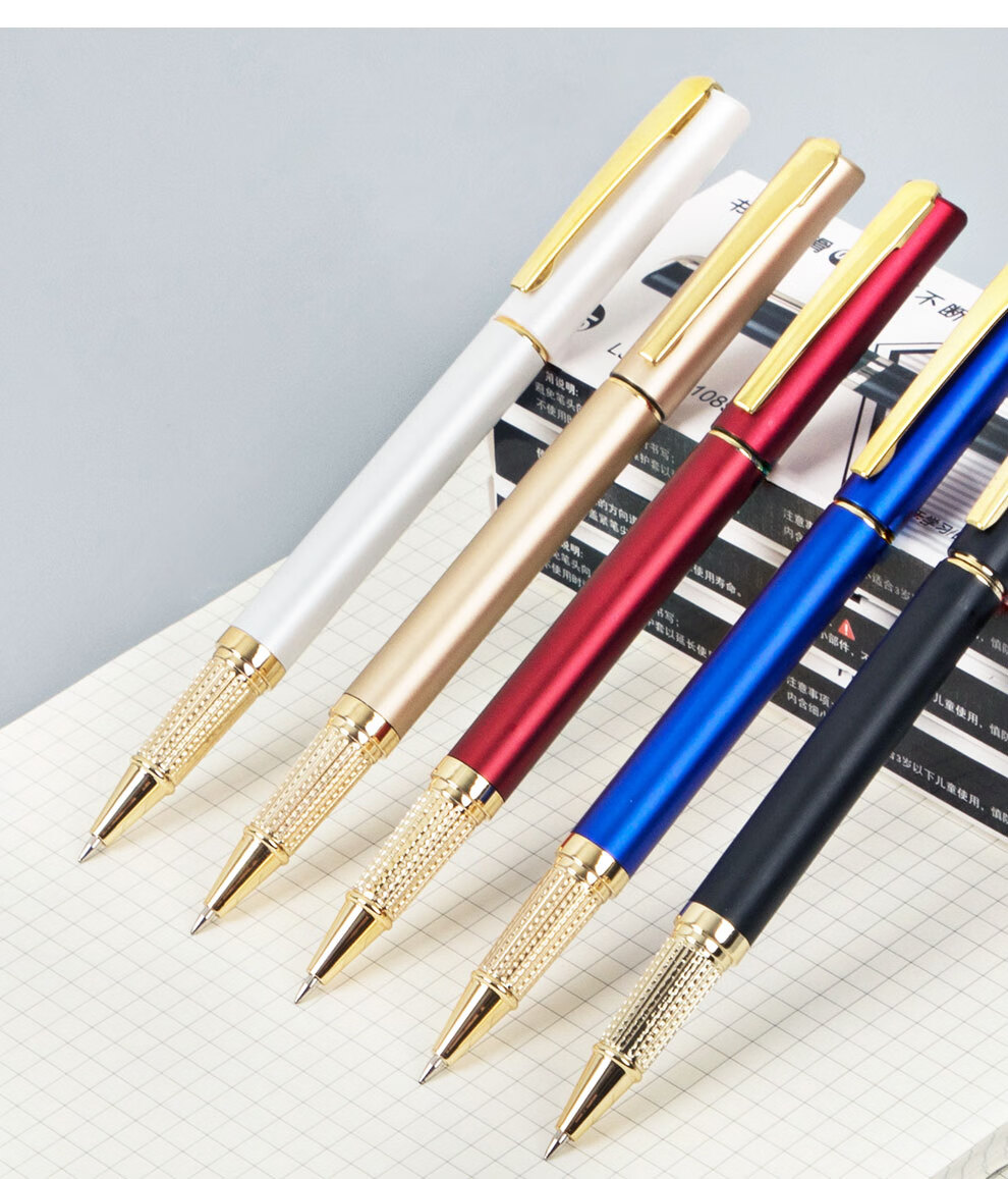 Longe [5-Pack] Business Gel Pens, 0.5mm Bullet Tip, Black Ink, Office Pens with Customizable Logo 12