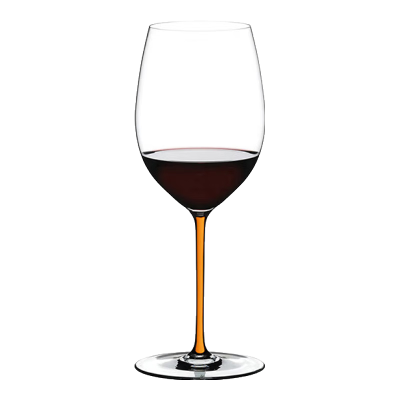 RIEDEL Wedding Gift Sparkling Cabernet/Merlot Wine Glass Orange Stem Handmade 625ml Single Piece