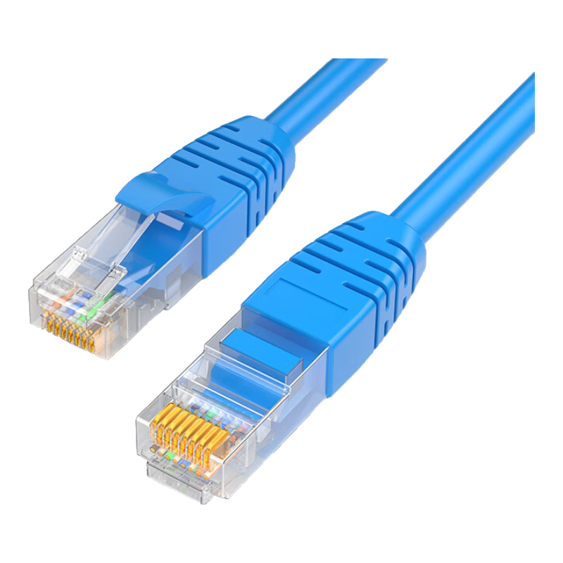 ZHONG TIAN HITECH CAT6 Unshielded Twisted Pair Cable, High-Speed Gigabit Network Connection Wire, Computer Broadband Home Dual-Core Finished Network Cable Patch Cord, Blue, 3 Meters