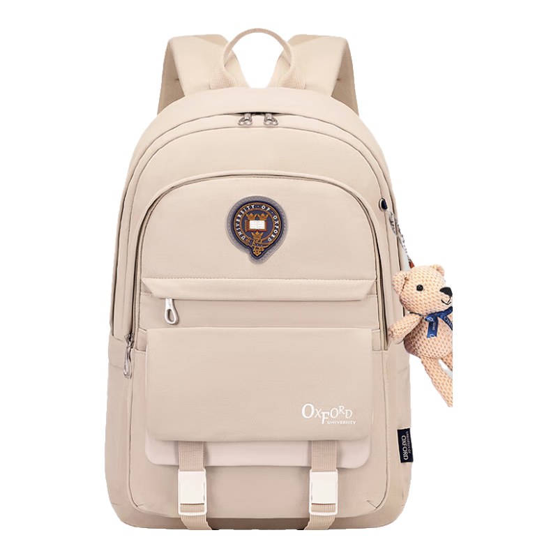 UNIVERSITY OF OXFORD Backpack for Male And Female Primary And Secondary School Students, Lightweight Casual Backpack for Middle And High School Students, X1069 Khaki