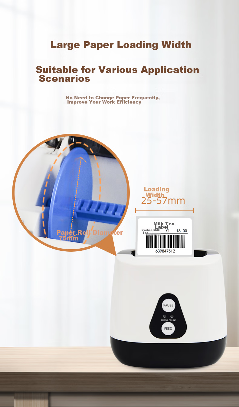 Gprinter GP-2270T Thermal Label Printer, Computer Version, Prints Small Labels And 58mm Receipts, Suitable for Clothing, Bubble Tea Shops, Supermarkets, Retail Etc. Industries 8