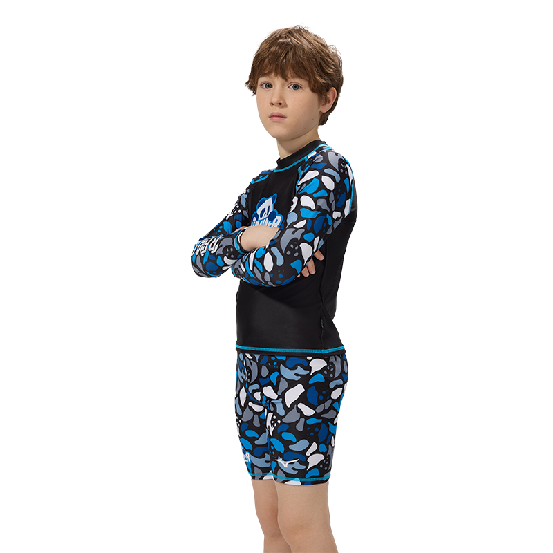 MIZUNO Kids Boys Two-Piece Five-Point Surfing Swimsuit Trunks Set Spa Gear G1406 Black Size 140