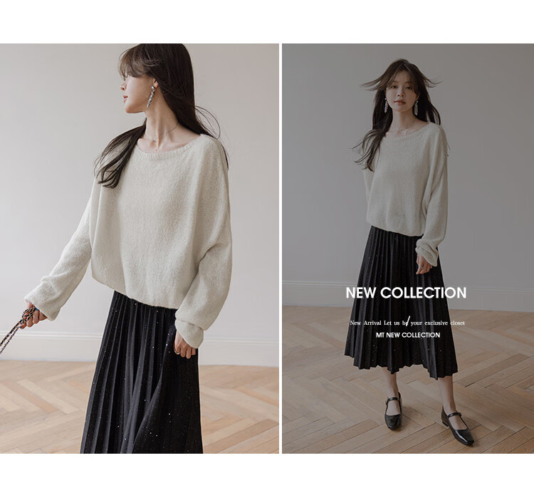 MT Japanese Soft Style Winter Simple Versatile Pullover Gentle Solid Color Long Sleeve Knit Sweater 20