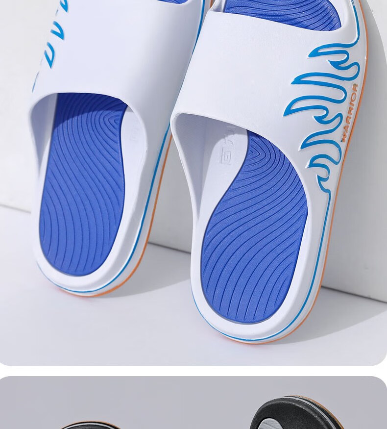 Huili Sports Slippers for Men, Indoor And Outdoor Wear, Non-Slip, Lightweight Sandals, HL39561, White And Black, Size 44-45 23