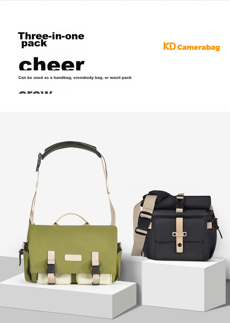 CWATCUN Shoulder Camera Bag Crossbody Photography Bag for Commuting, Fashionable Waterproof Backpack with Two Lenses for Men And Wome 9