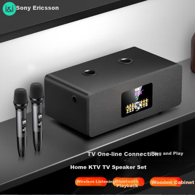 Soaiy 620X Home KTV Speaker Upgraded Version, TV Karaoke All-In Desktop Acoustic Guitar Instrument Amplifier, Home HiFi Subwoofer Microphone