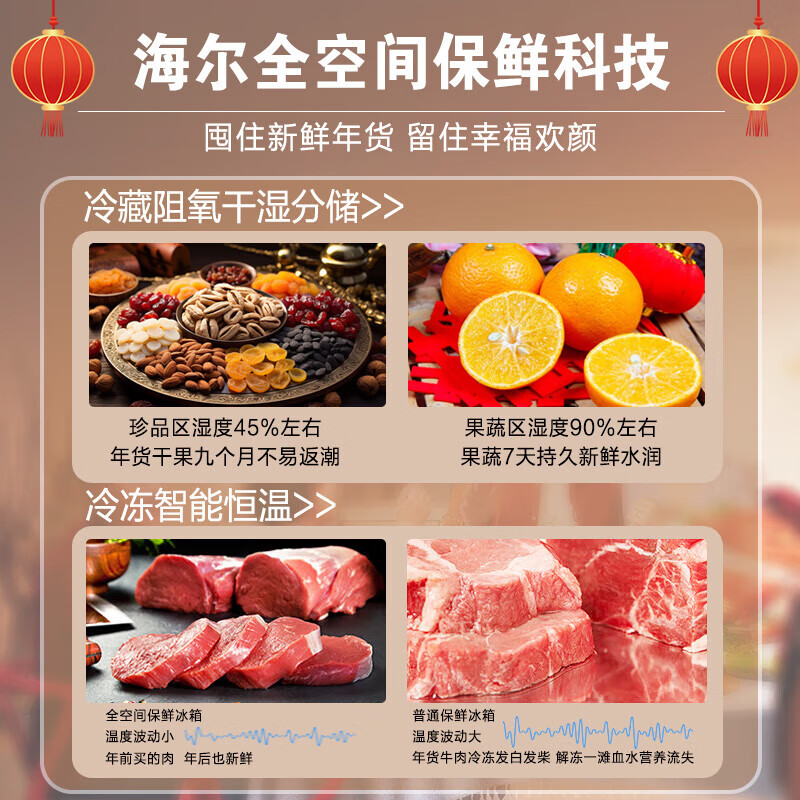 海尔白巧系列561L全空间保鲜大冷冻冰箱家用一级对开双门超薄零嵌入式 561升整机1年零部件3年 BCD-561WLHSS14W9U1