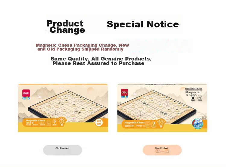 Deli Children's Magnetic Chinese Chess Set with Folding Board, Board Game Toy, Small Size, Back-To And Birthday Gift YW132-X 1