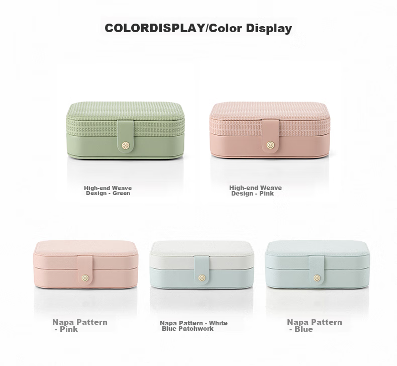 VLANDO Jewelry Storage Box, Birthday Gift for Wife, Portable Travel Case for Earrings And Rings, Mint Mambo 10