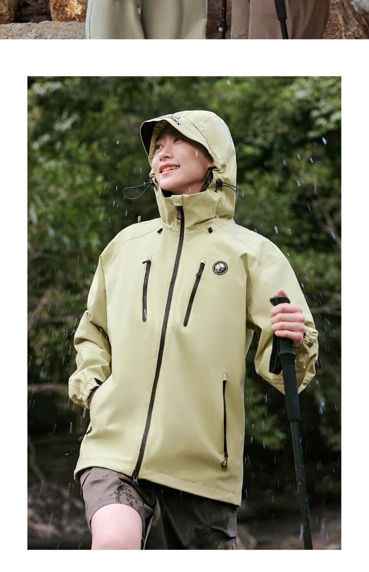 CAMEL Women's Clothing [Panda Series], Single-Layer Unisex Windbreaker, New Spring Style for Men And Women, Waterproof And Windproof Hard Shell Jacket 3
