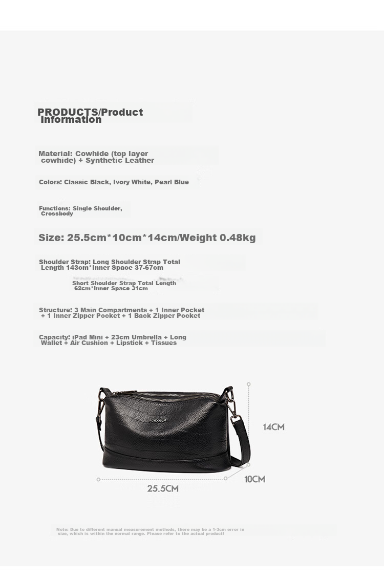 Aokang Women's Handbag, 2026 New Trendy Cowhide Small Square Bag, Light Luxury Crossbody Shoulder Bag, Birthday Mother's Day Gift for Mom Or Wife 10