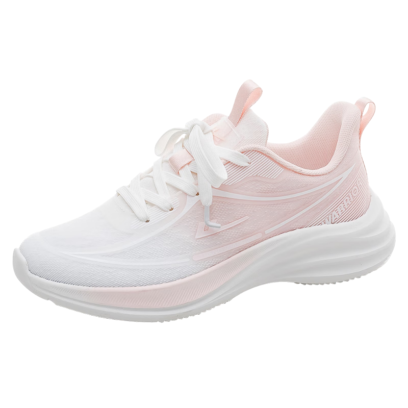 Huili Official Women's Sneakers, New Summer 2026 Trendy Lightweight Breathable Casual Shoes for Women, White And Pink, Size 39