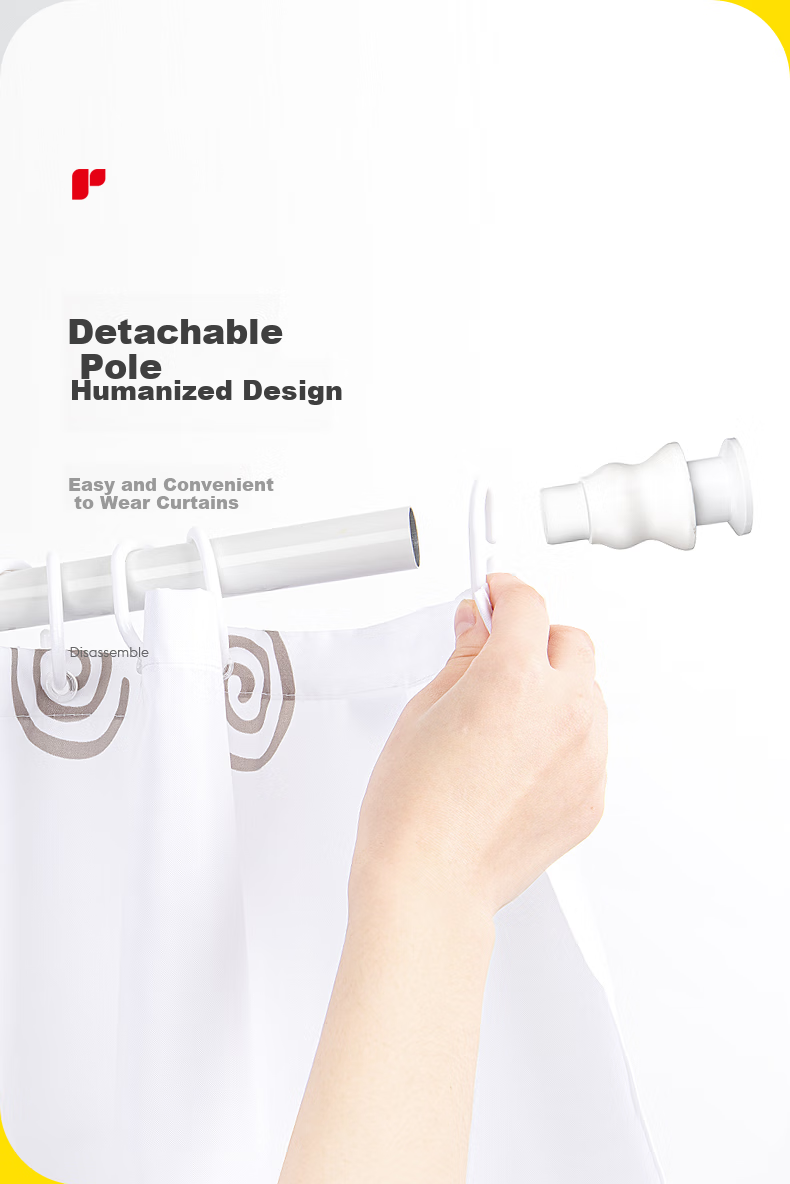 RIDDER German Imported Shower Curtain Rod, Extendable Rod, No Drilling Required, Curtain Rod for Wardrobe And Clothes Drying, Length 110-245cm 11