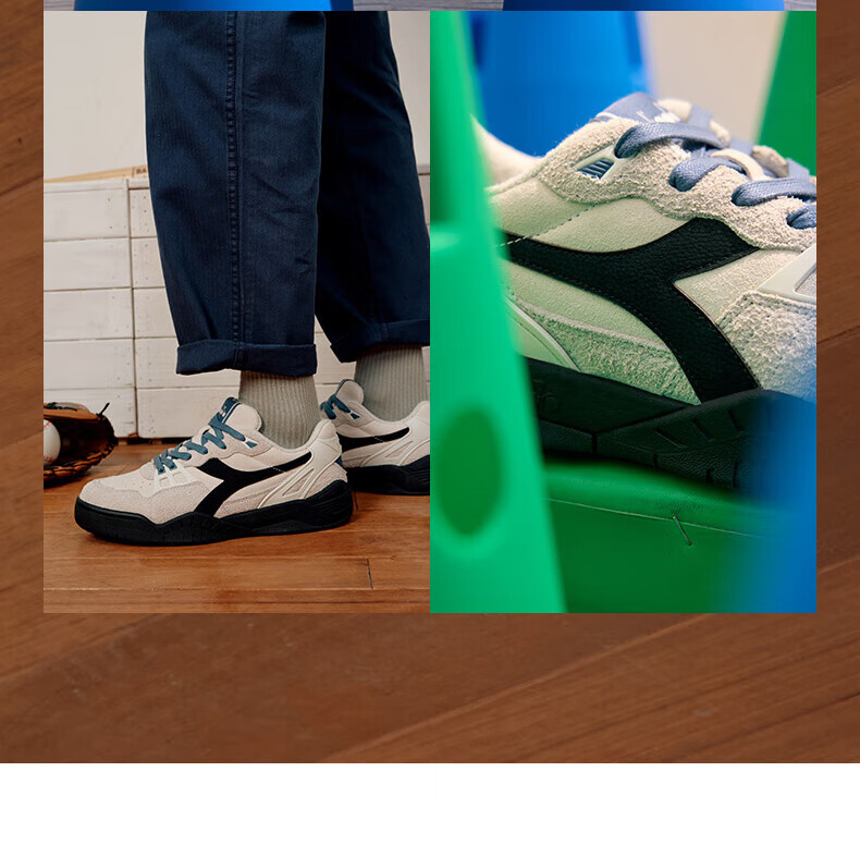 Diadora Men's And Women's Low-Top Casual Sneakers B.Action, Snowflake Gray/Air Gray/Iron Gray, Size 39 5