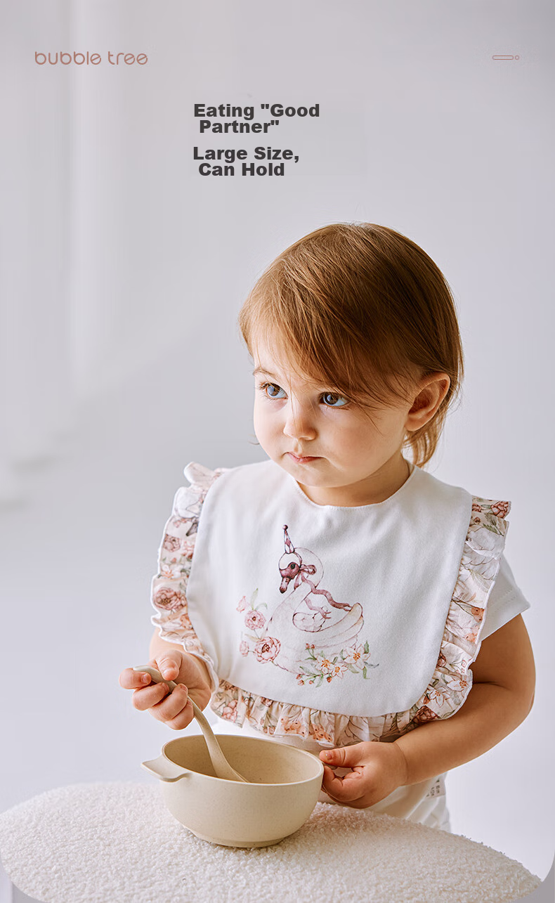 BUBBLE TREE Newborn Baby Cotton Bib Waterproof Anti-Spit-Up Petal Bib 28x30cm 6
