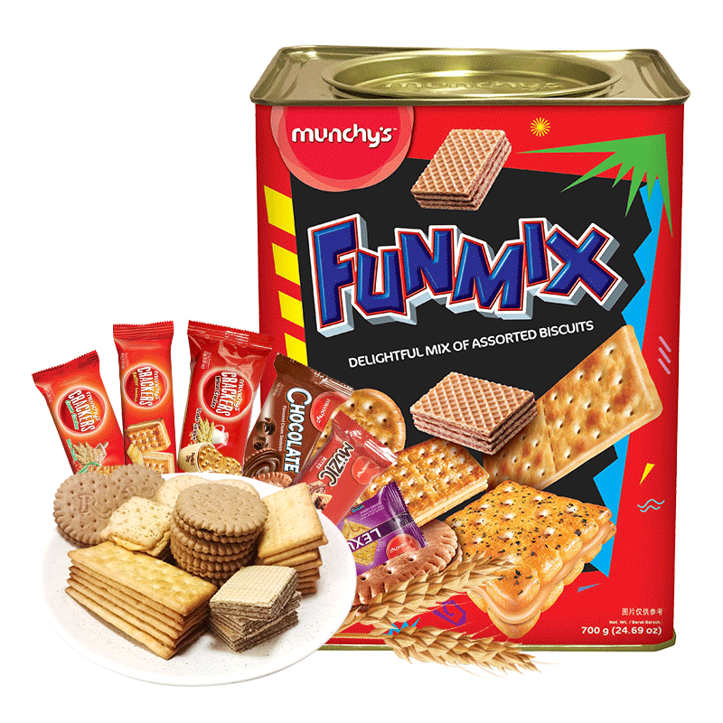 马奇新新进口饼干罐装年货礼盒休闲零食大礼包700g多口味家庭分享独立小包