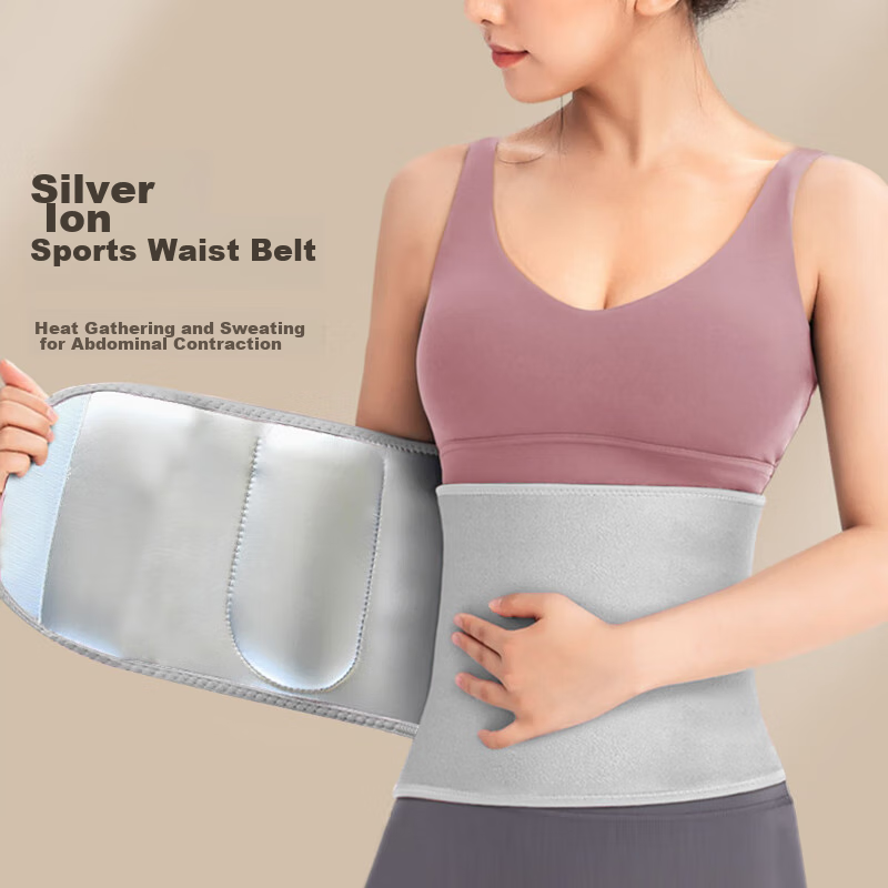 Chidong Sweat-Inducing Waist Trainer for Men And Women, Fitness Workout Running Deep Squat Fat Burning Abdominal Shaping Slimming Waist Support Belt, Gray One Size Fits All