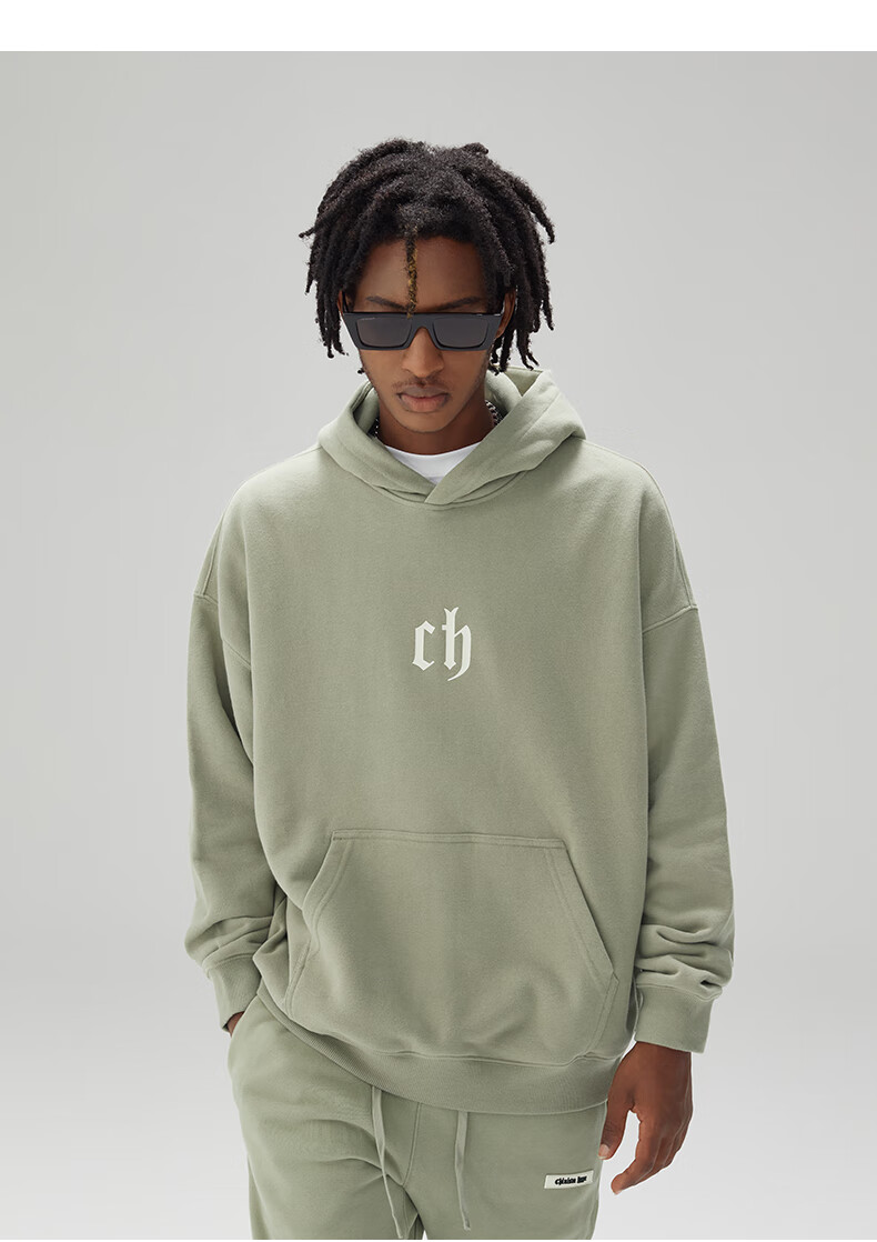 CHINISM CH Sweatshirt for Men, Spring And Autumn Classic Simple Couple's Top, Heavyweight American-Style Hoodie, Sports Casual Pullover Hooded Sweatshirt 27