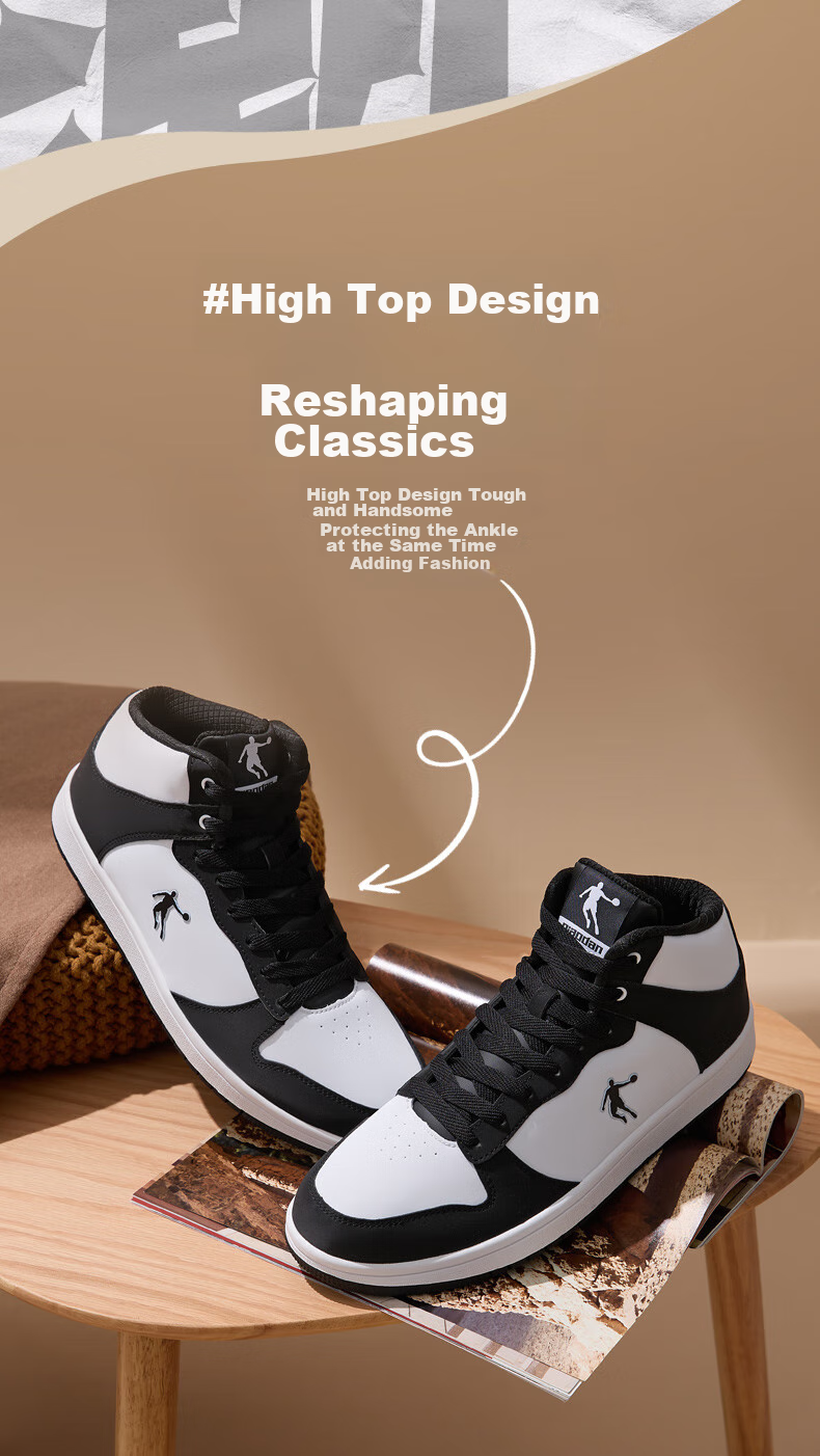 QIAODAN Women's Leather Sneakers, Air Force One Style, Waterproof High-Top Casual Shoes, Sports Shoes 5