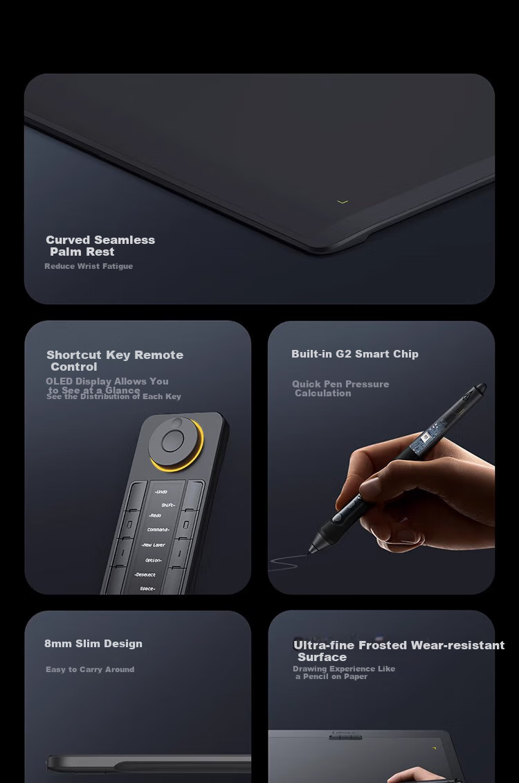 Xencelabs Medium-Sized Digital Drawing Tablet Set, Writing Pad, Drawing Board, Writing Pad Connected to Computer Drawing Tablet, Graphics Tablet, Online Class Teacher Electronic Drawing Board, Wireless Bluetooth Tablet 2
