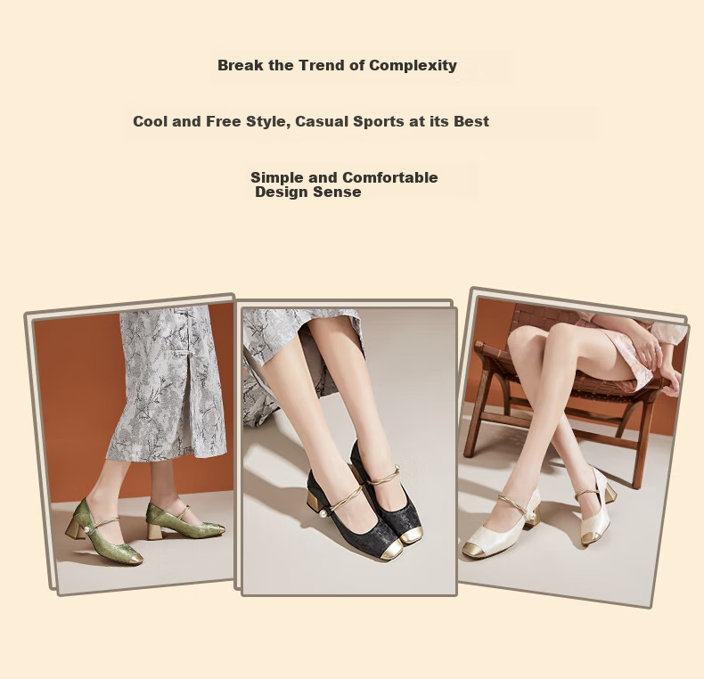 DAPHNE Chunky Heel Pumps for Women, National Trend Style Chinese Elegant Bridesmaid High Heels to Match Dresses Mary Jane Shoes, Black, Size 35 2