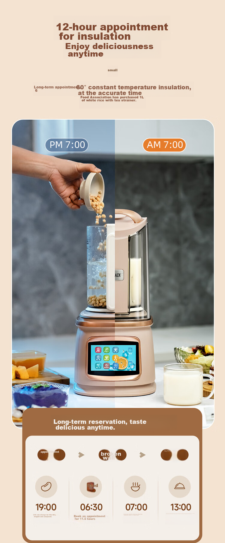 DESADI German Low-Noise Blender, Fully Automatic No-Cooking 2026 New Model, Whole Grains Filter-Free, for 3-4 People, Home Use, Self-Cleaning, Heating, Food Processor, Juicer, Soy Milk Maker 15