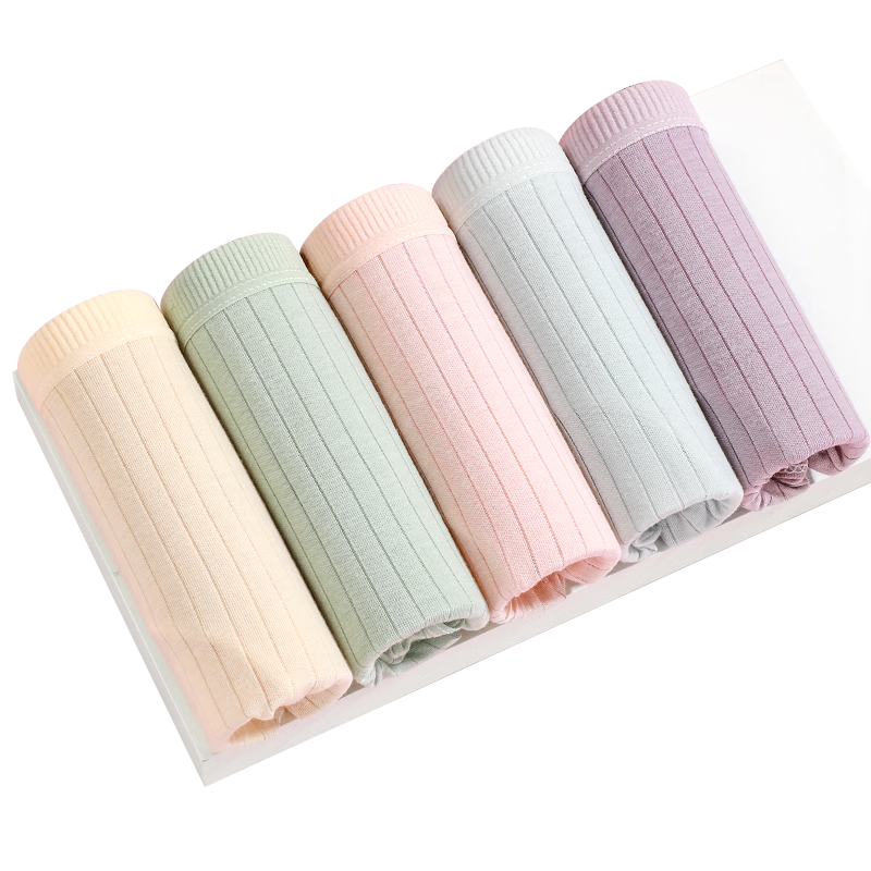 MiiOW Disposable Women's Underwear with Cotton Crotch, No-Wash Striped Sterilized Style for Pregnancy, Menstruation, Travel, Business Trips, Colorful