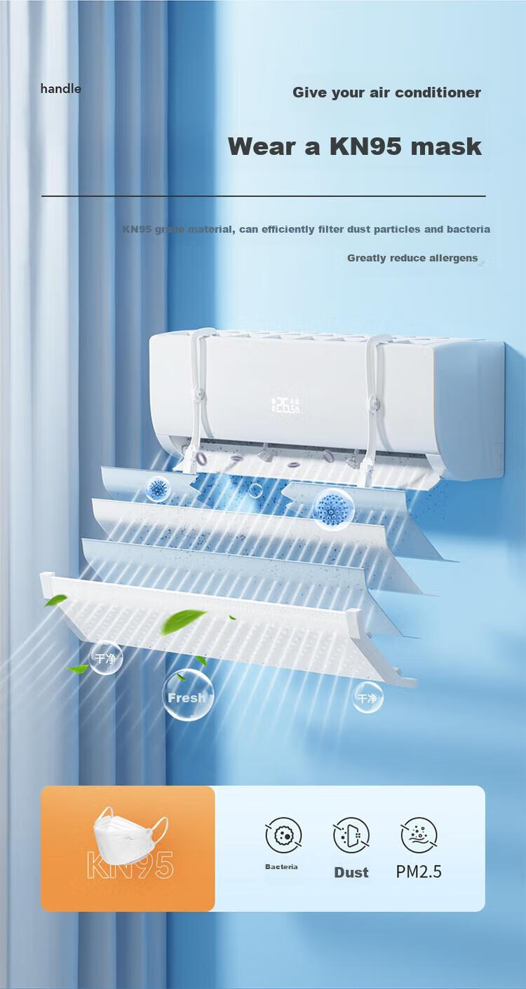 LYNN Air Conditioner Windshield, Filtered Anti-Direct Blowing Curtain, Negative Ion Filter, Efficient Antibacterial, Suitable for Postpartum Care 5