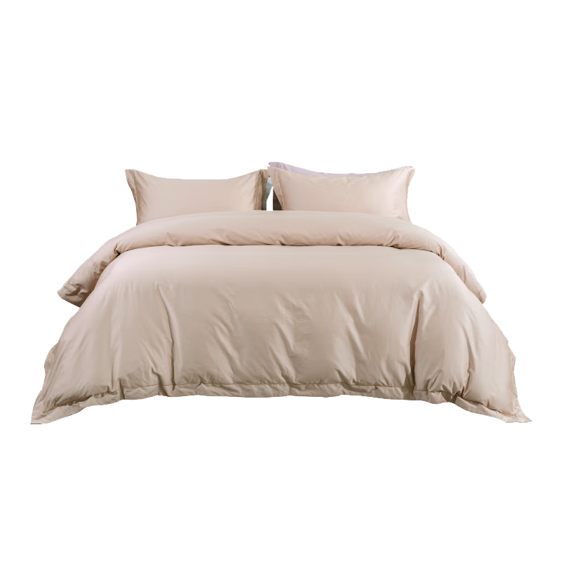 One's Member 100-Count A-Class Pure Cotton Antibacterial Bedding Set with Fitted Sheet, Duvet Cover And Four Pieces for 1.8-Meter Bed in Almond Color