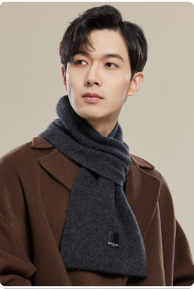 JIUMU 100% Cashmere Scarf for Men, Autumn And Winter Warm Neck Warmer, Gift for Men Or Fathers, Mid-Autumn Festival Birthday Present, Gift Box Packaging 13