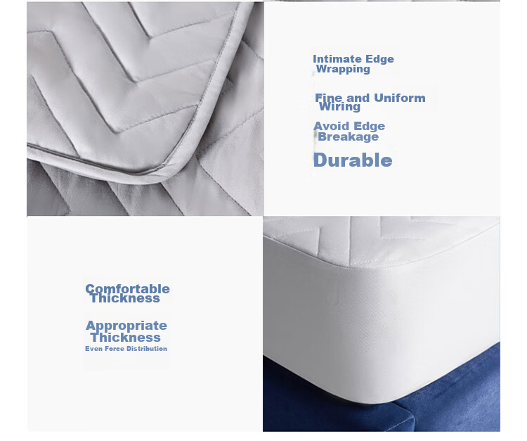 LUOLAI Home Textiles, Soybean Mattress Pad, Antibacterial And Anti-Mite Fitted Sheet, Machine Washable Thin Pad, 180*200cm, Gray 13