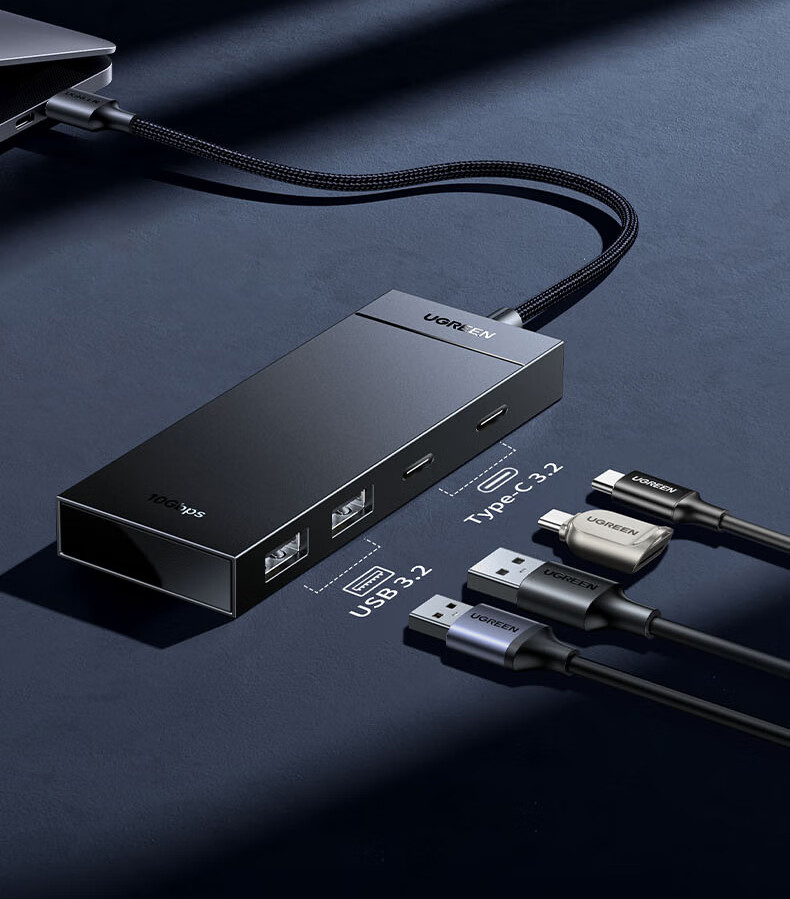 UGREEN Type-C 3.2 Expansion Dock, USB Hub Splitter with Multiple Ports, High-Speed Expansion Dock, Hub Converter 10Gbps, Suitable for Smartphones, Tablets, Laptops And Macs 5