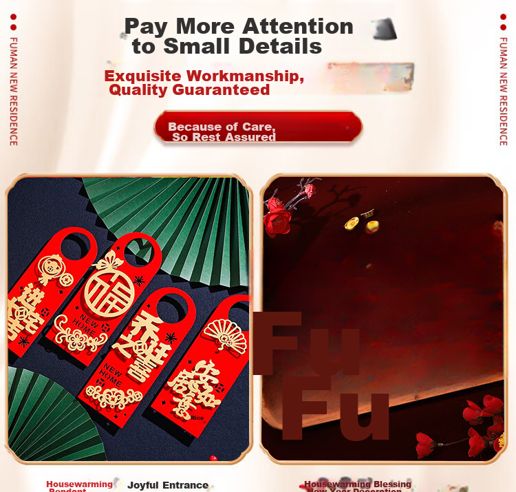 Ounizi Housewarming Ceremony Decoration Set, Essential for Moving into A New Home, Includes Couplets And Luxurious 35-Piece Decorations 11