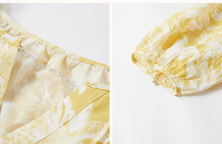 Demana "A Cloud in My Heart" Summer Romantic Pure Cotton Printed Shirt with Detachable Decorative Chain Women's Blouse 9