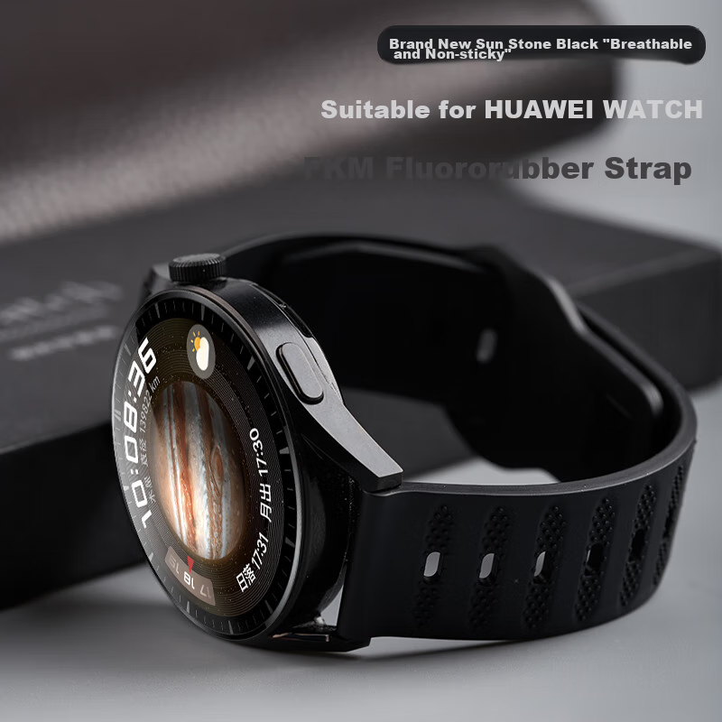 Watchbond Compatible with Huawei Watch 6/6 Pro/5/GT7 Pro/6 Pro Strap, GT7/6/5/4 Men's FKM Fluoroelastomer Watch 4 Pro Business Style 46mm Wristband