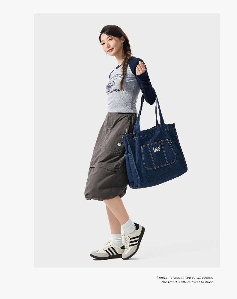 Lee High-Quality Tote Bag, New Versatile Commuter Large-Capacity Handbag for Women, Simple And Fashionable Shoulder Bag, Navy Blue 7