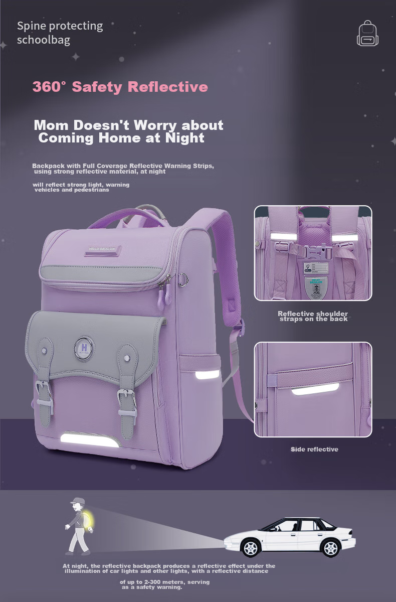 Herder Elementary School Backpack with Anti-Gravity Spring, Weight Reduction, And Spine Protection for Grades One to Six, Ultra-Lightweight Children's Backpack 11