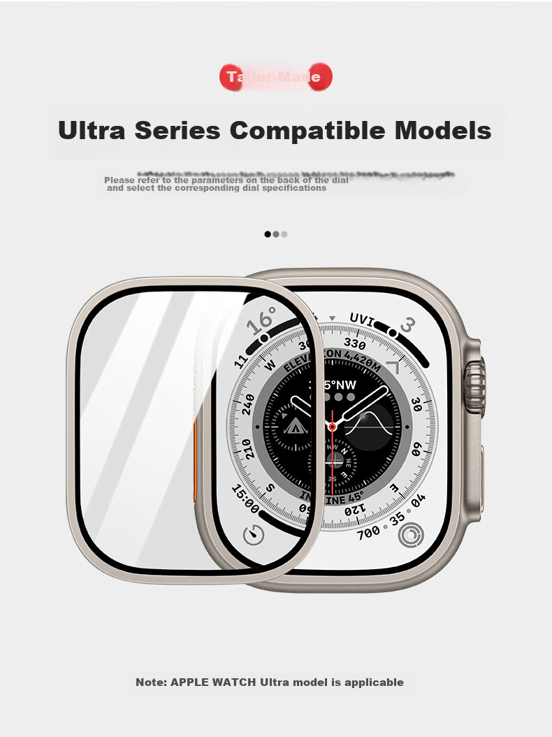 BHO [Compatible with Ultra3/2/1] Tempered Glass Screen Protector for Apple Watch Ultra3, Full Coverage Protective Film for Apple Watch Ultra3/2/1 4