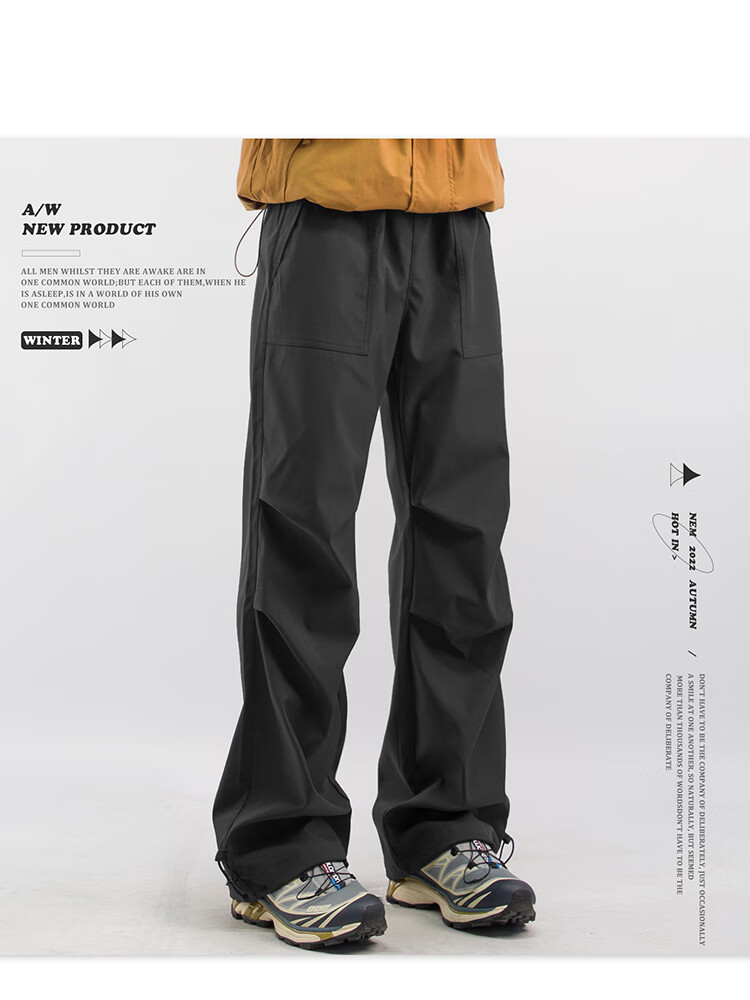 CLOR Outdoor Work Pants for Men, Spring And Summer Style, Windproof Sports Hiking Assault Casual Straight-Leg Trousers, CL52 Black M 1